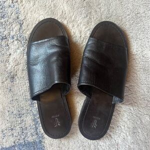 Frye Black Sandals Leather Slide